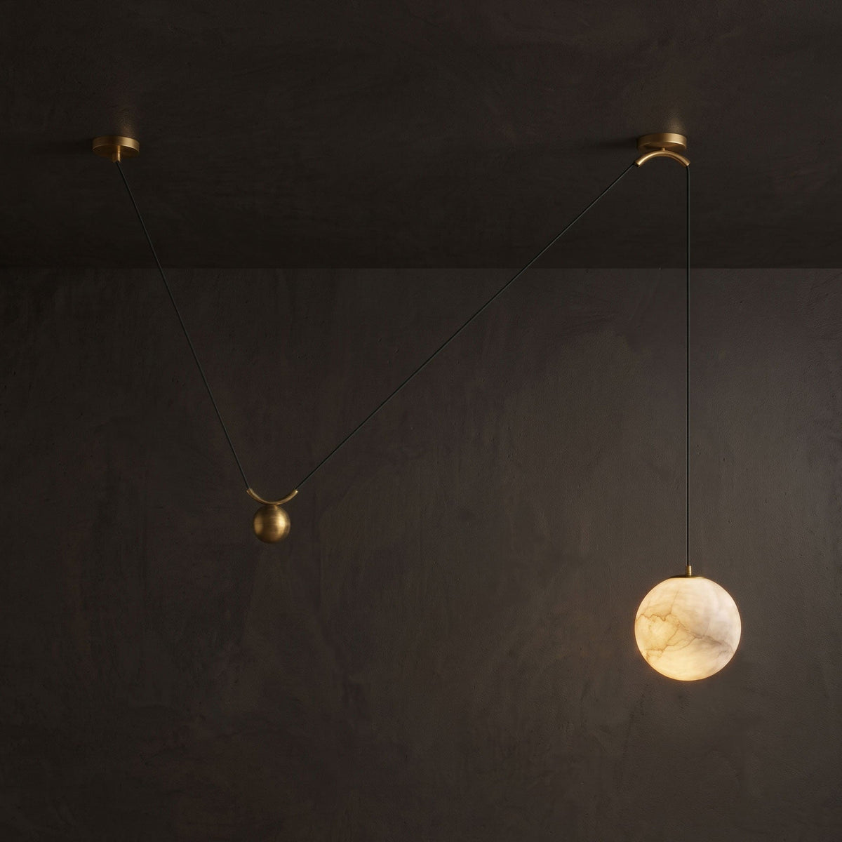 Vesper Alabaster Counterweight Pendant Lamp