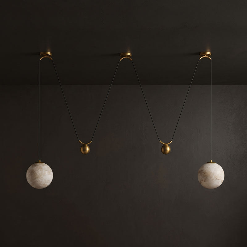 Vesper Alabaster Counterweight Pendant Lamp