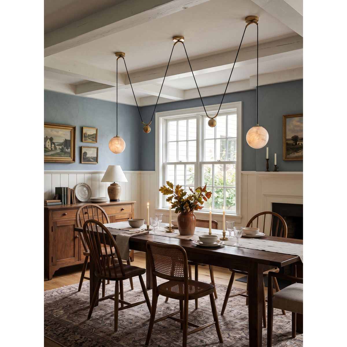 Vesper Alabaster Counterweight Pendant Lamp