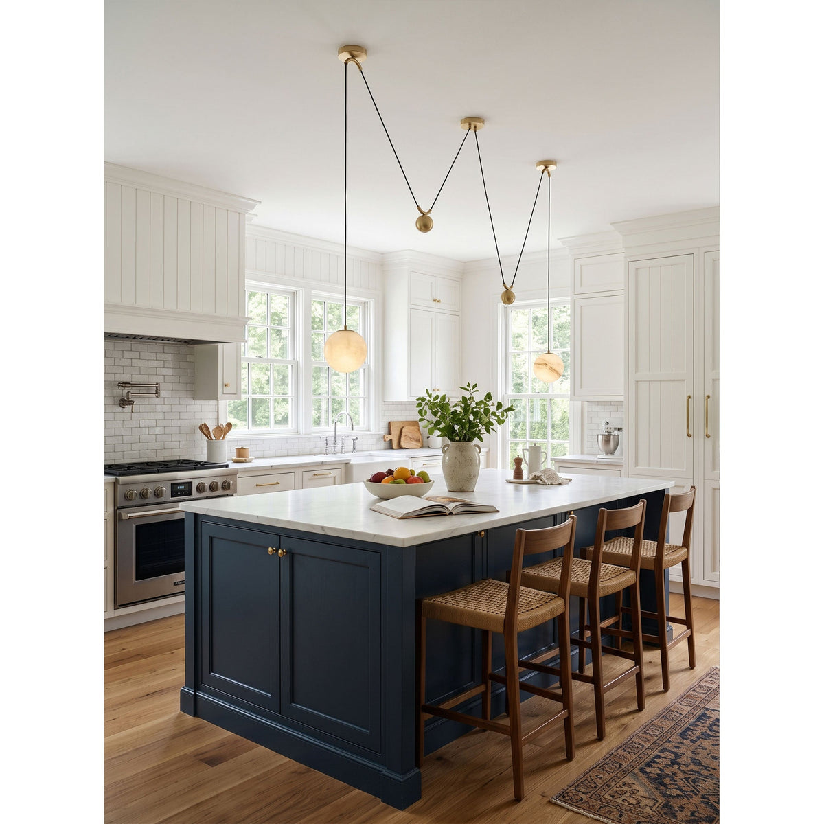 Vesper Alabaster Counterweight Pendant Lamp