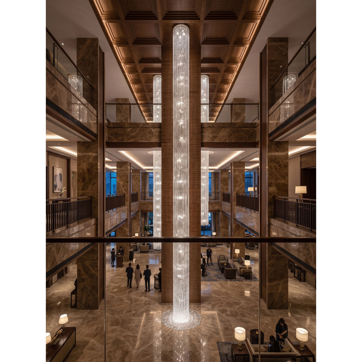 Waterfall Pillar Crystal Chandelier