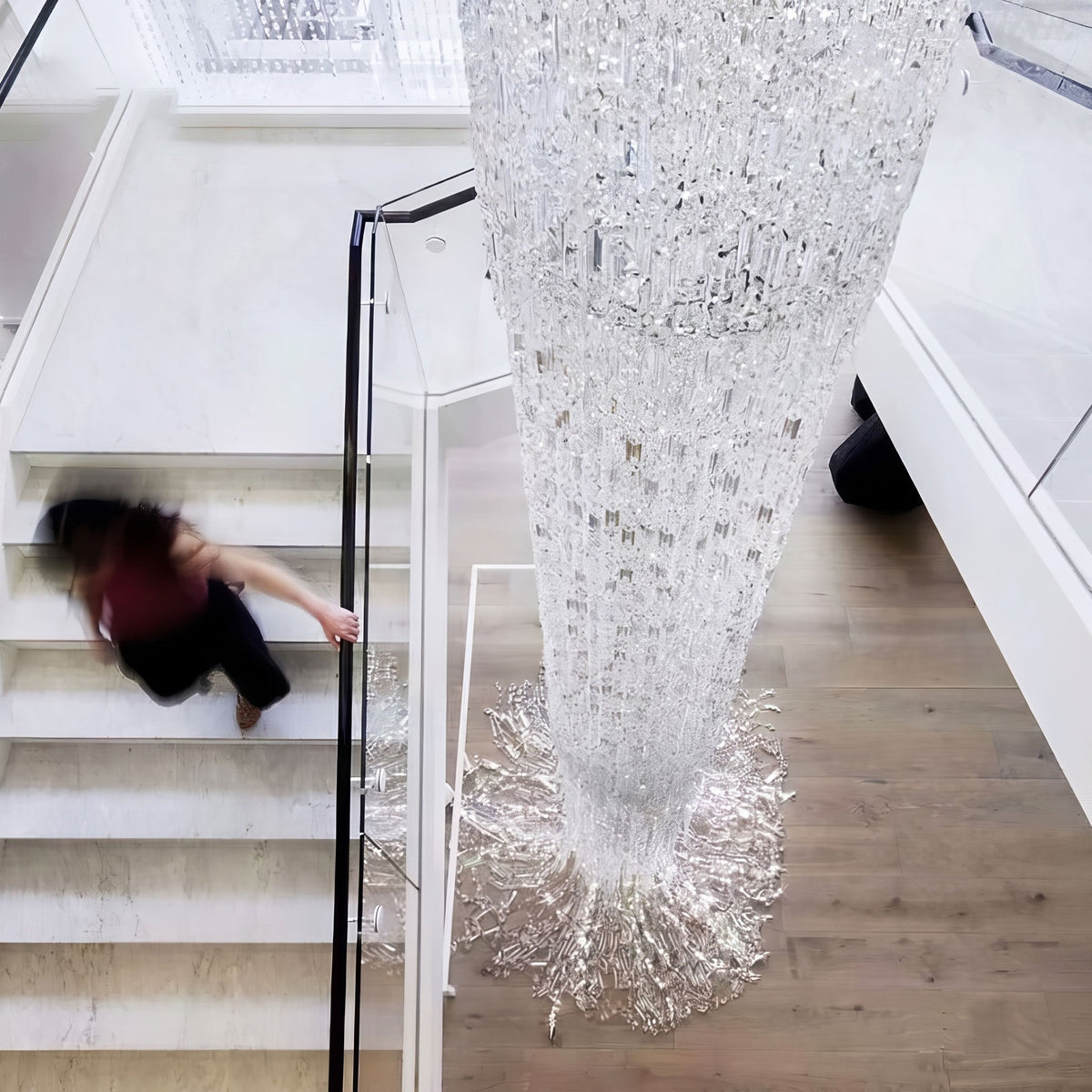 Waterfall Pillar Crystal Chandelier