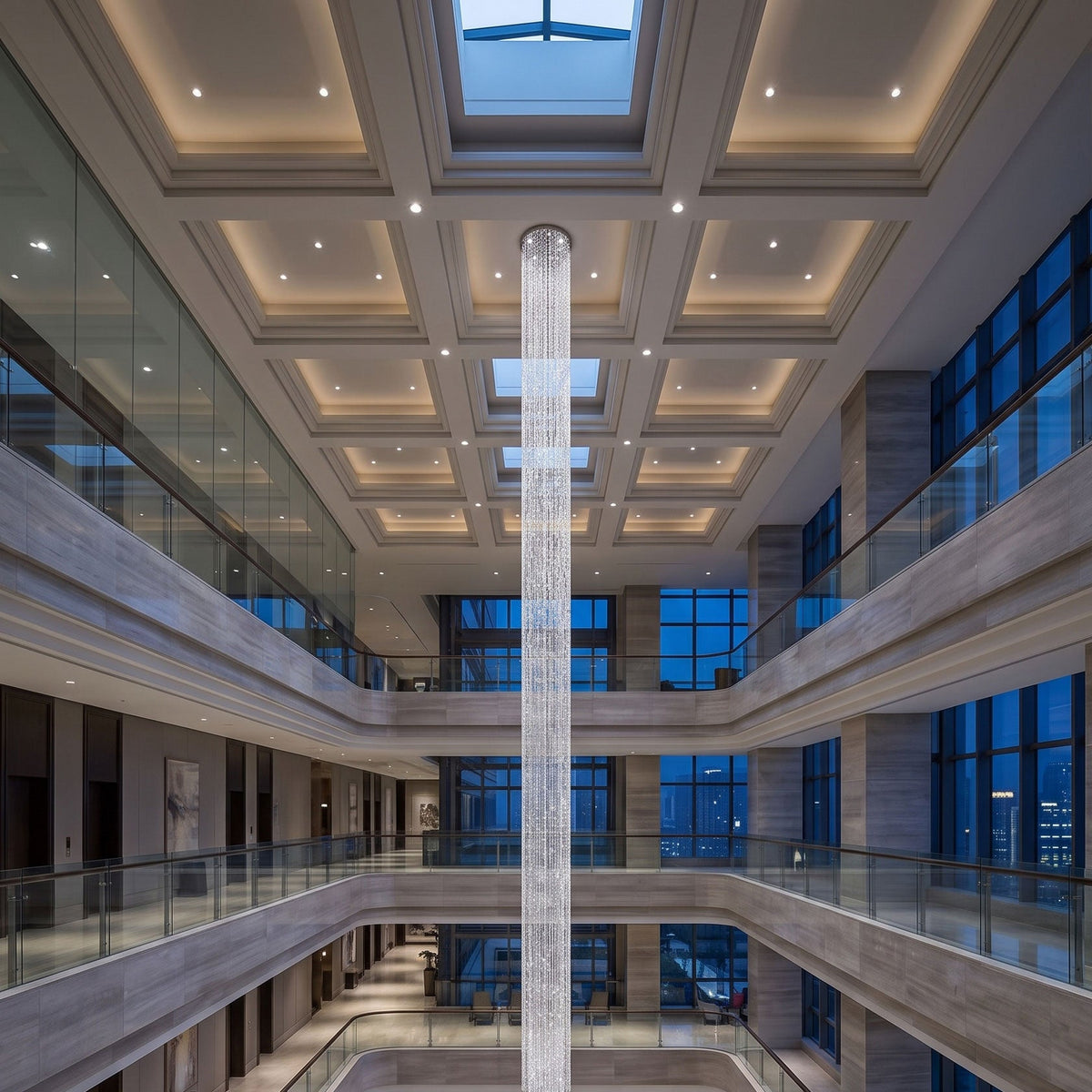 Waterfall Pillar Crystal Chandelier