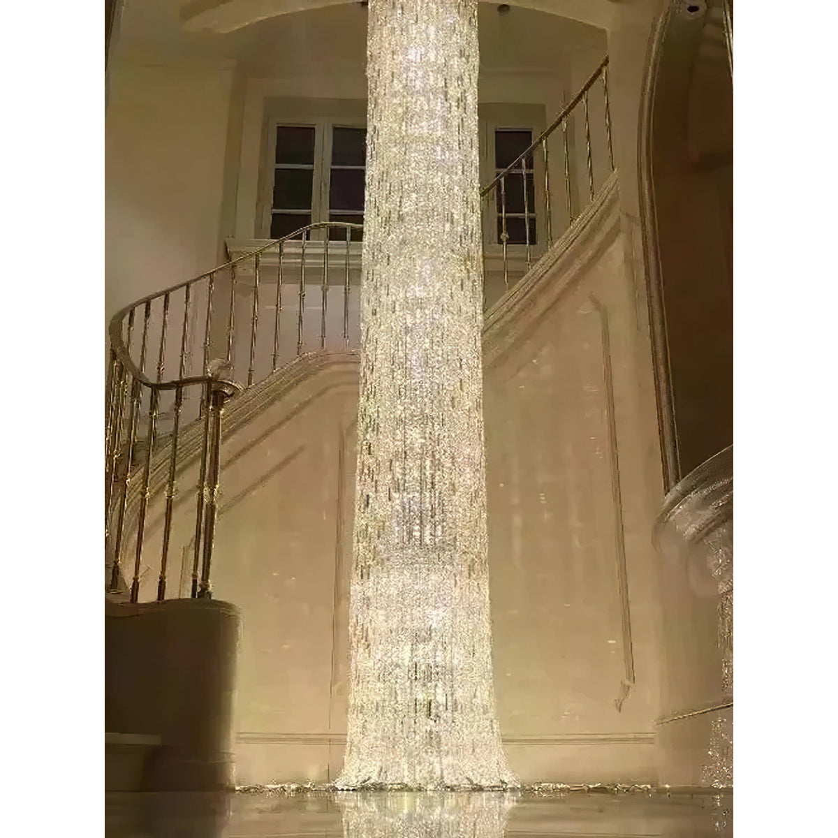 Waterfall Pillar Crystal Chandelier
