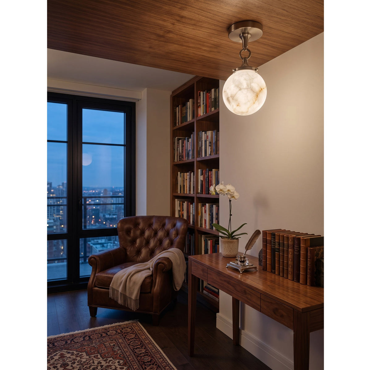 Wildwood Alabaster Semi-Flush Mount