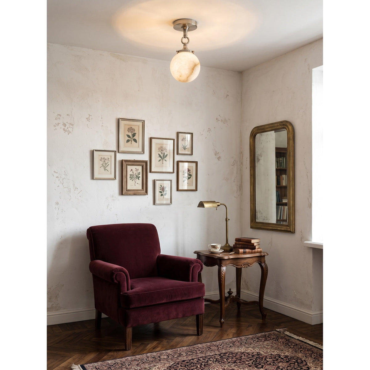 Wildwood Alabaster Semi-Flush Mount