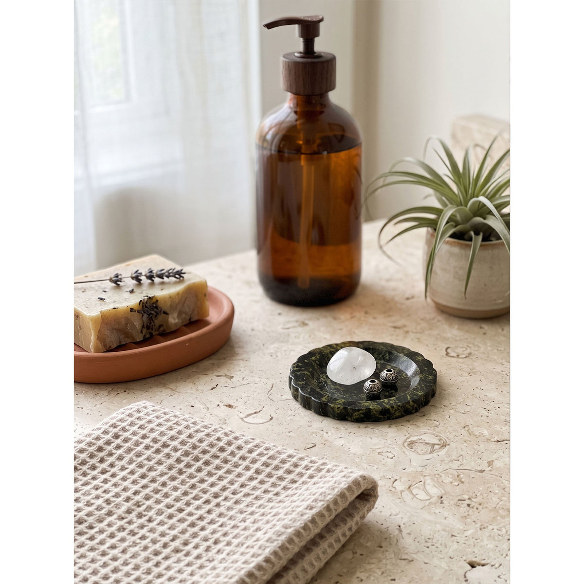 Zion Scalloped Stone Tray
