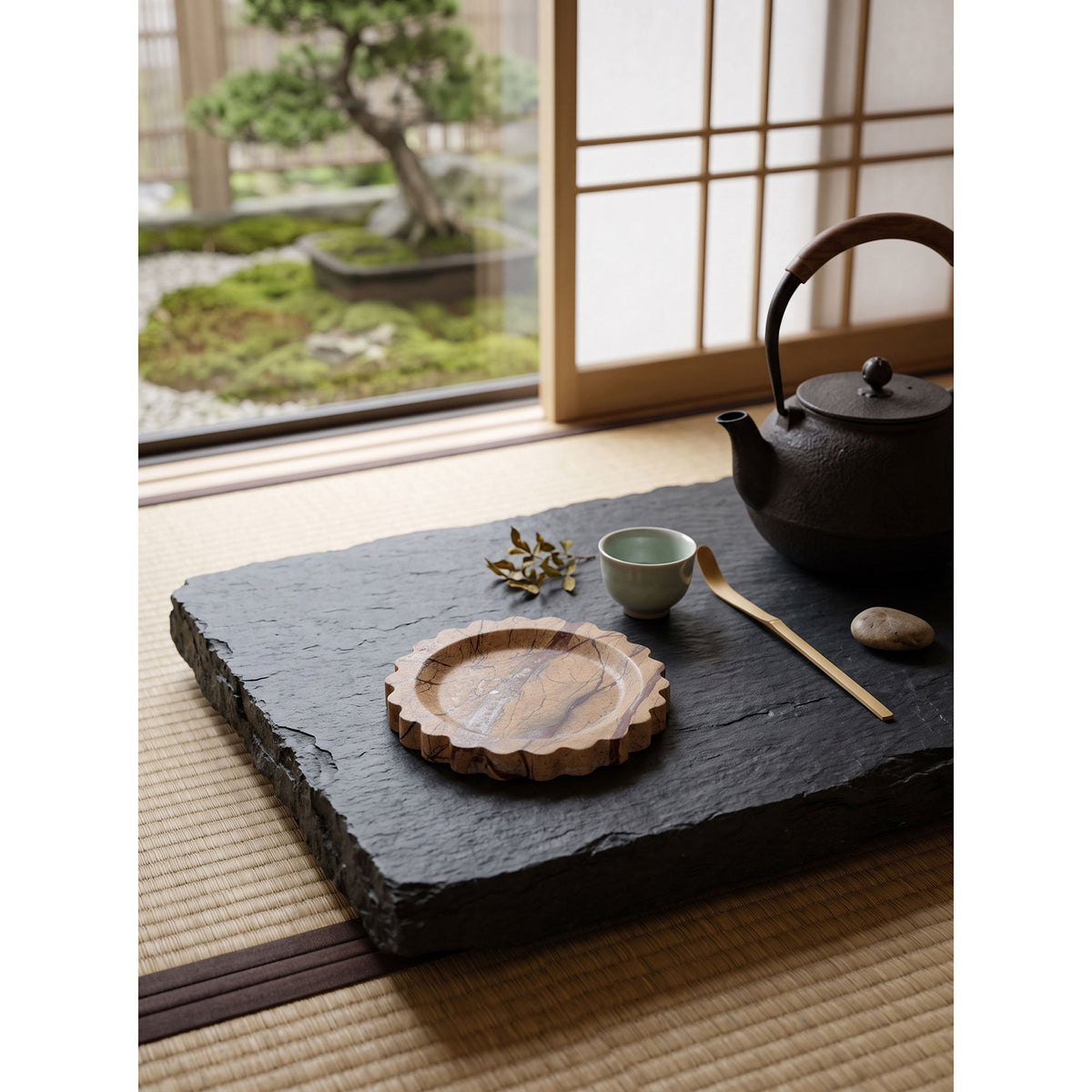 Zion Scalloped Stone Tray