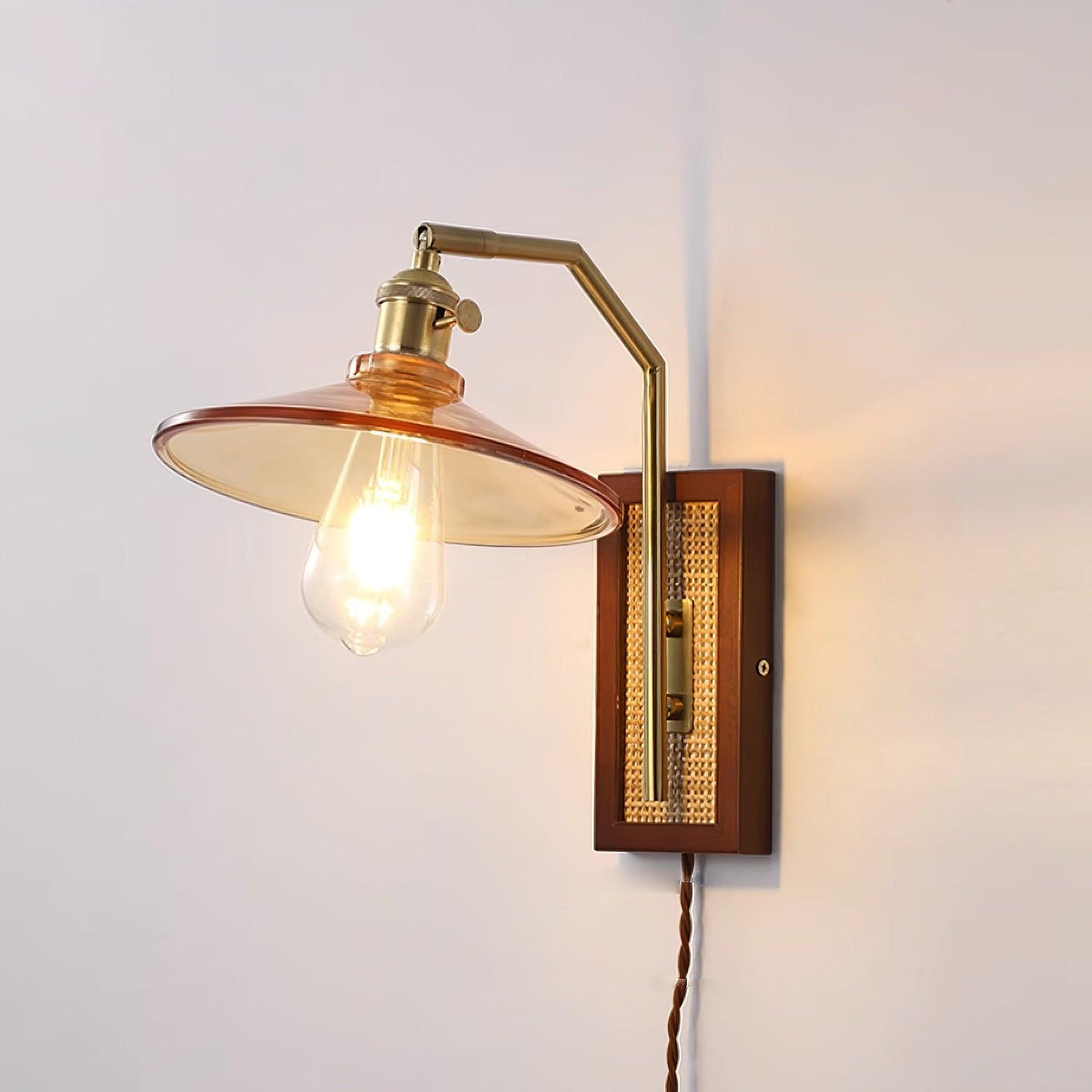 Rafi Wall Lamp Model C ? 8.2″ x H 13.7″/ Dia 21cm x H 35cm / Brass / US Plug Wall lamp