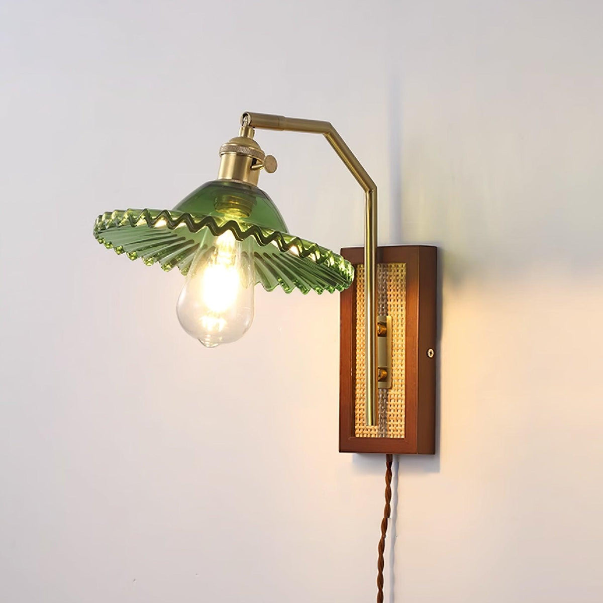 Rafi Wall Lamp Model B ? 8.2″ x H 13.7″/ Dia 21cm x H 35cm / Brass / US Plug Wall lamp