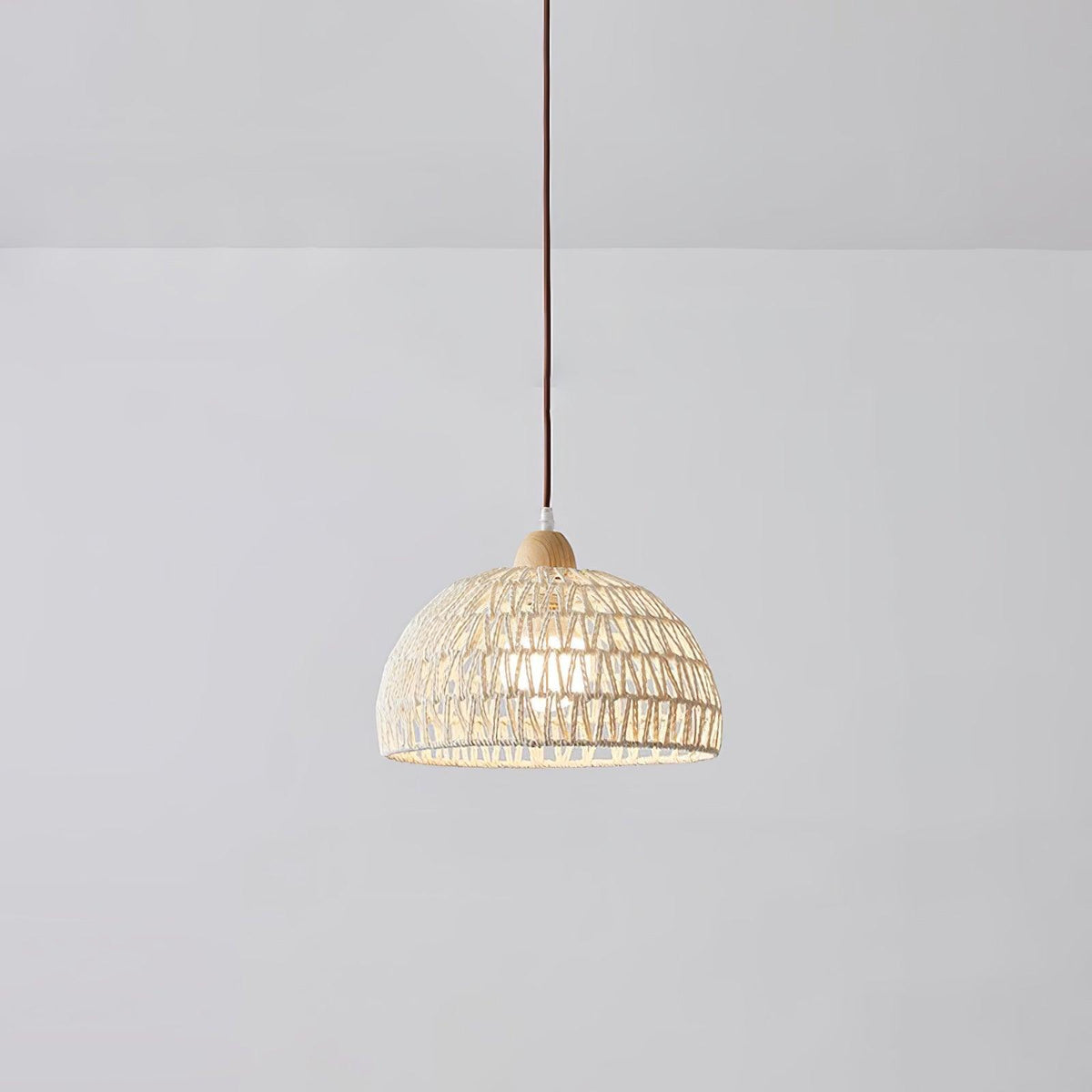 Rattan Arch Pendant Lamp 1 head ? 7.9″ x H 59″ / Dia 20cm x H 150cm / Natural rattan & Nature wood Pendant light