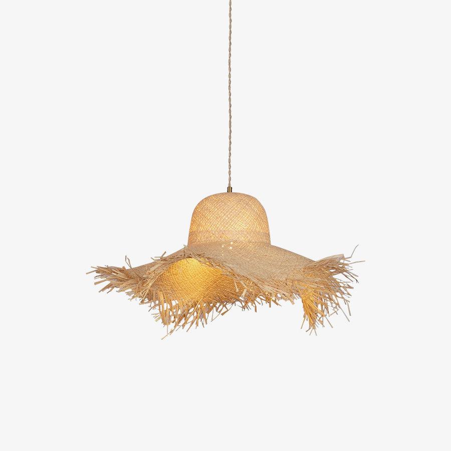 Rattan Straw Hat Pendant Light ? 20.5″ x H 14.2″ / Dia 52cm x H 36cm / Natural rattan Pendant light