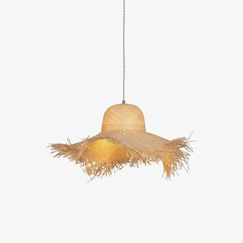 Rattan Straw Hat Pendant Light ? 20.5″ x H 14.2″ / Dia 52cm x H 36cm / Natural rattan Pendant light