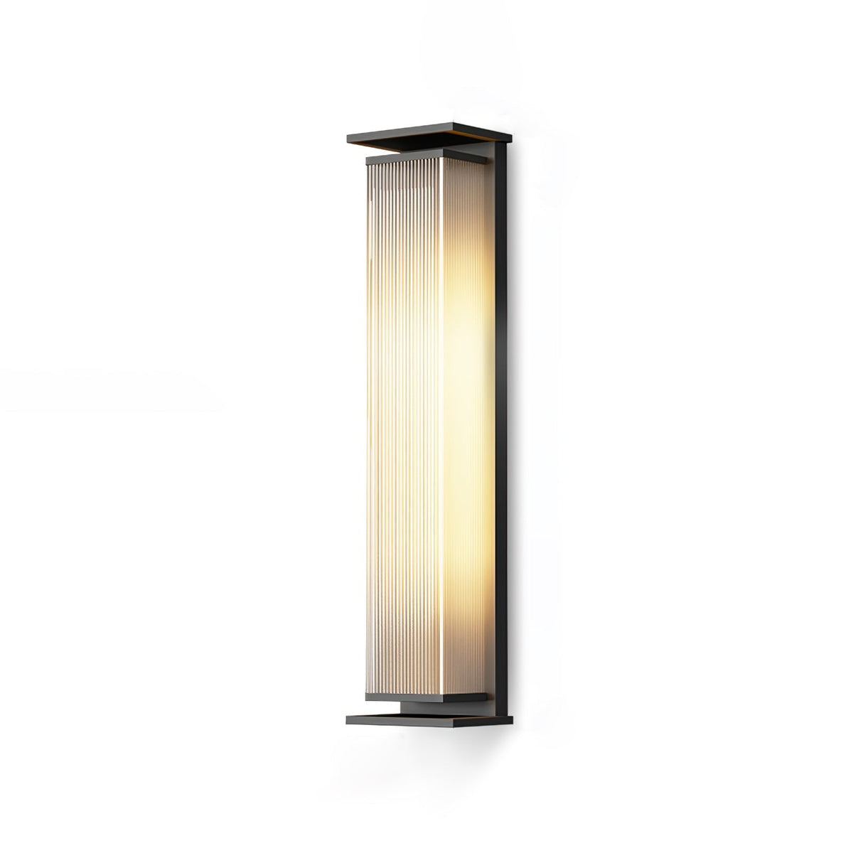 Rectangular Box Outdoor Wall Lamp L 6.3″ x W 4.7″ x H 27.6″ / L 16cm x W 12cm x H 70cm / Black / Warm Light Outdoor