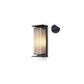 Rectangular Box Solar Outdoor Wall Lamp L 6.3″ x W 4.7″ x H 13.8″ / L 16cm x W 12cm x H 35cm / Black / Warm Light