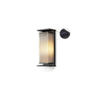 Rectangular Box Solar Outdoor Wall Lamp L 6.3″ x W 4.7″ x H 13.8″ / L 16cm x W 12cm x H 35cm / Black / Warm Light