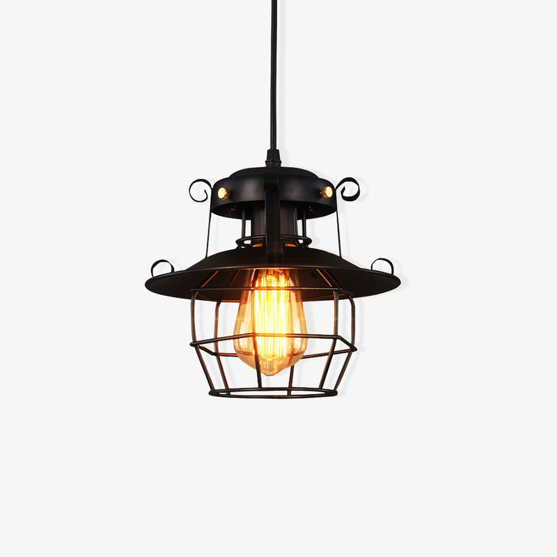 Retro Birdcage Pendant Light ? 8.7″ x H 8.7″ / Dia 22cm x H 22cm / Black Pendant light