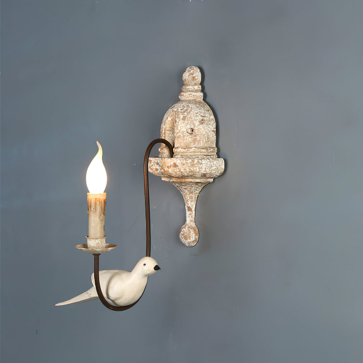 Retro Wooden Bird Wall Lamp