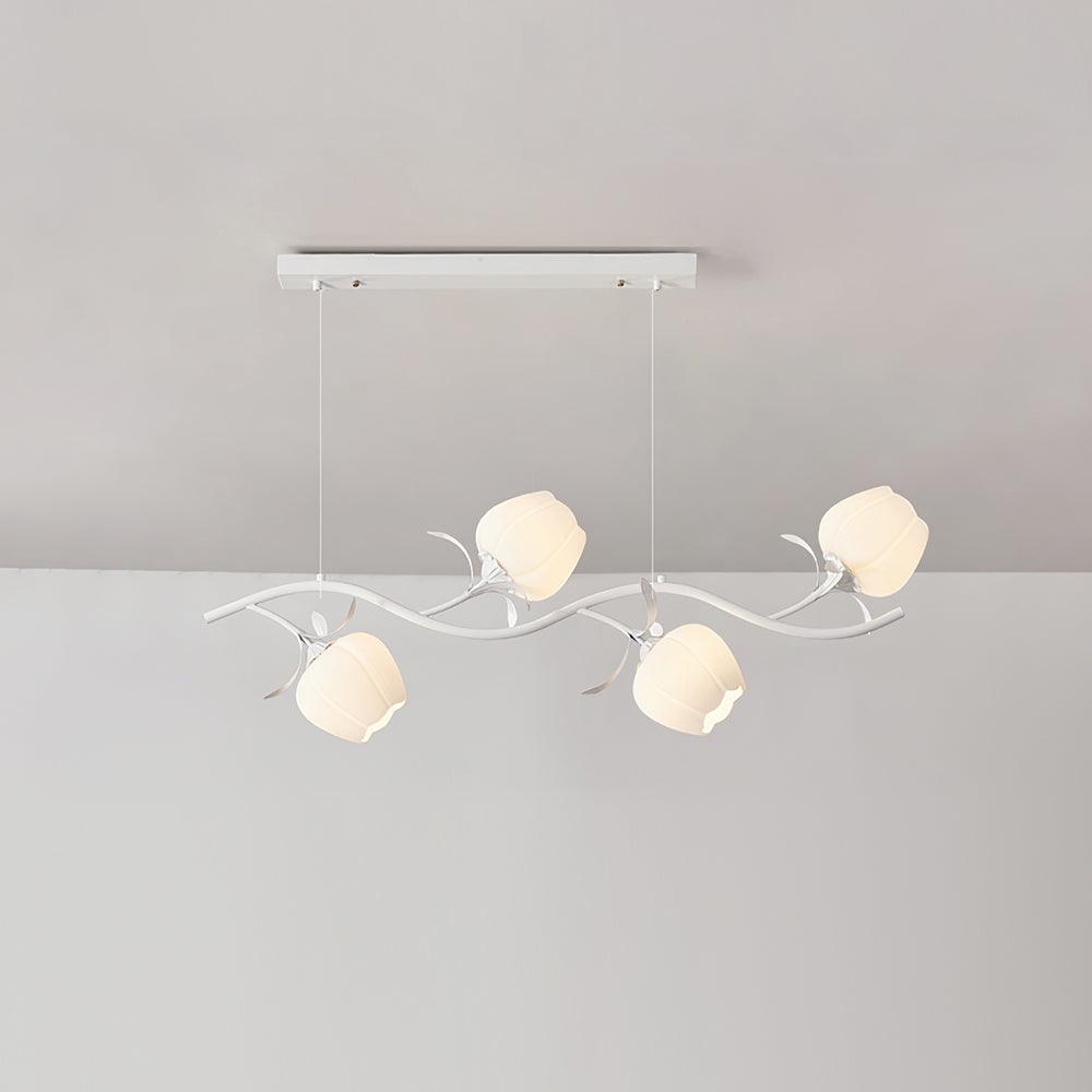 Ricko Simi Chandelier Model A 4 Heads L ? 39.3″ x H 47.2″ / White Chandelier