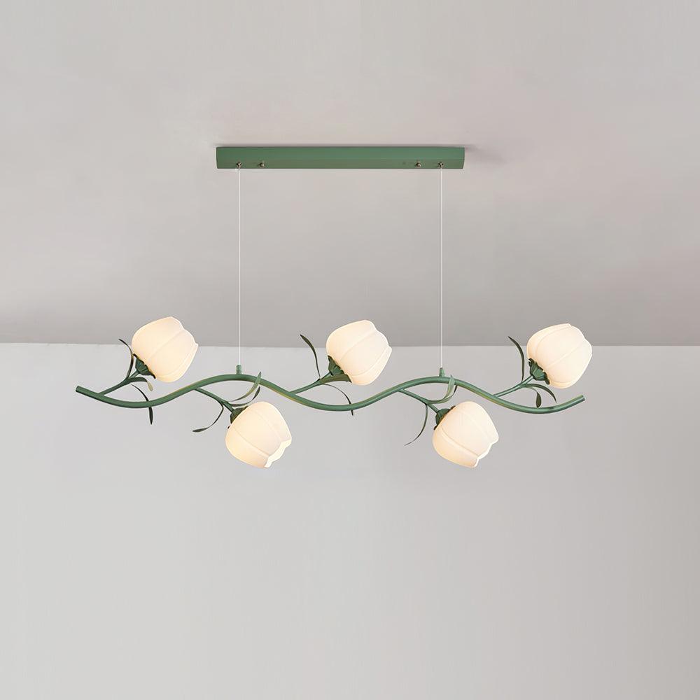 Ricko Simi Chandelier Model A 5 Heads L ? 47.2″ x H 47.2″ / Green Chandelier