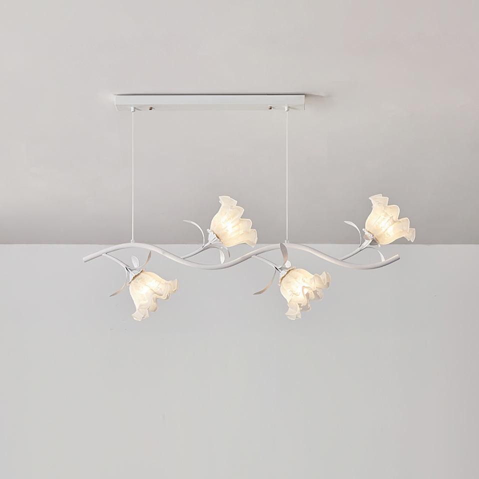 Ricko Simi Chandelier Model B 4 Heads L ? 39.3″ x H 47.2″ / White Chandelier
