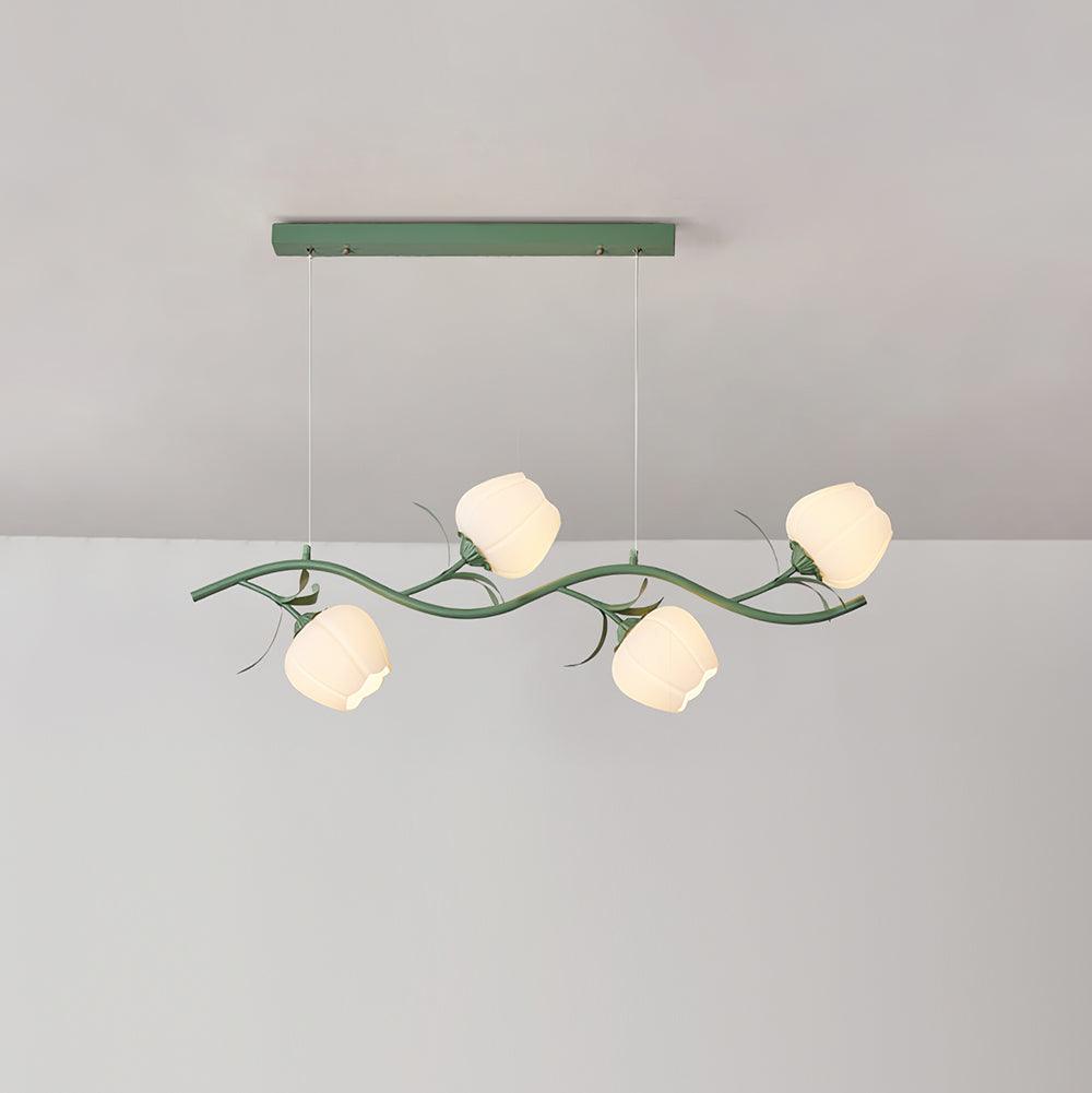 Ricko Simi Chandelier Model A 4 Heads L ? 39.3″ x H 47.2″ / Green Chandelier