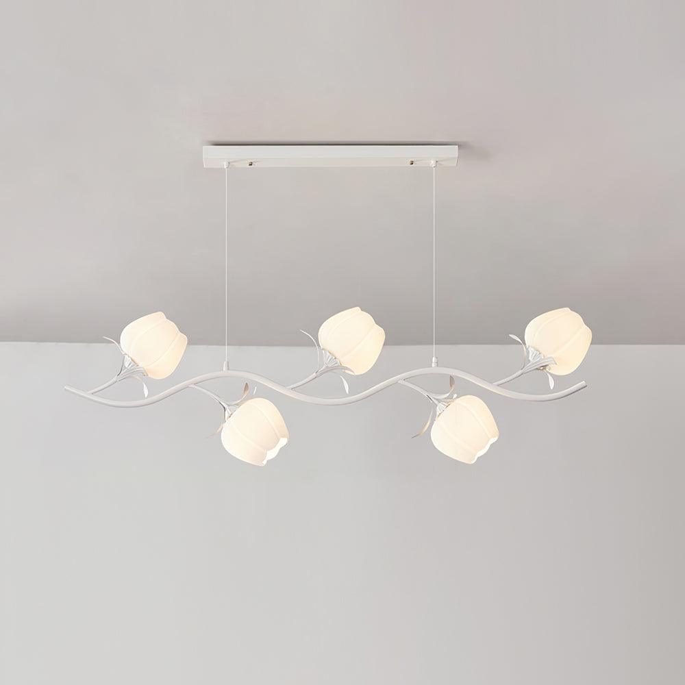 Ricko Simi Chandelier Model A 5 Heads L ? 47.2″ x H 47.2″ / White Chandelier