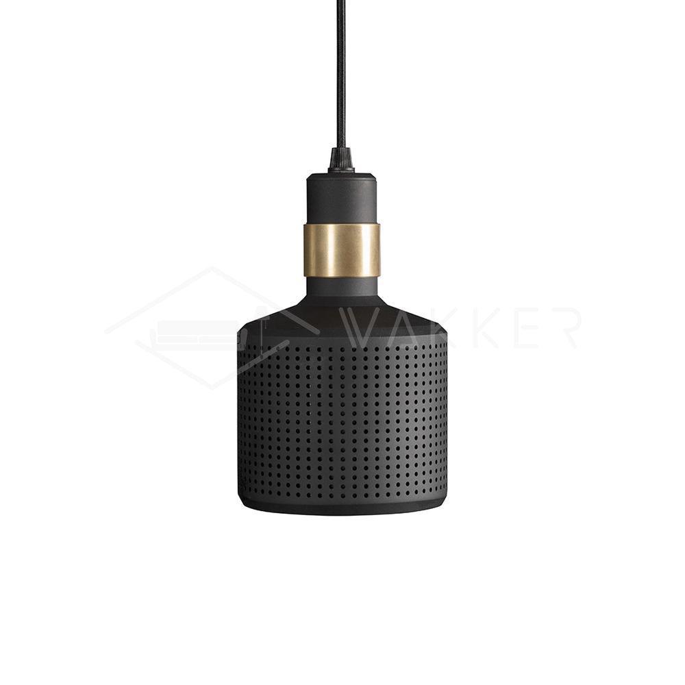 Riddle Pendant Lamp ? 4.7″ x H 7.5″ / Dia 12cm x H 19cm / Matte Black with Copper detail Pendant light