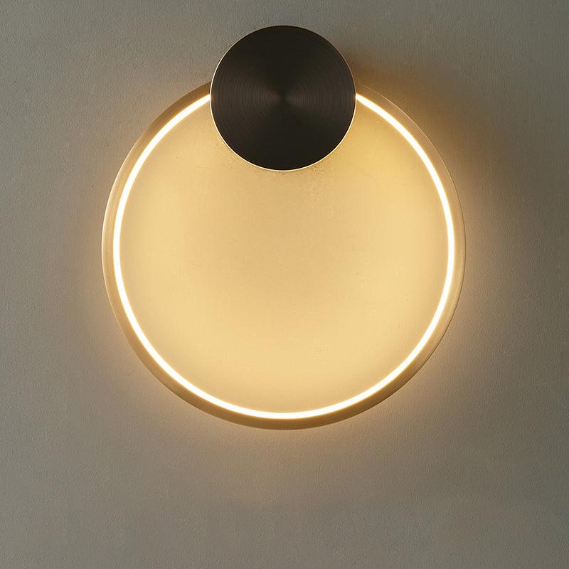 Ring Shaped LED Wall Light ? 11.8″ x H 13″ / Dia 30cm x H 33cm / Brass & Black / Three-Color Changing Light Wall lamp