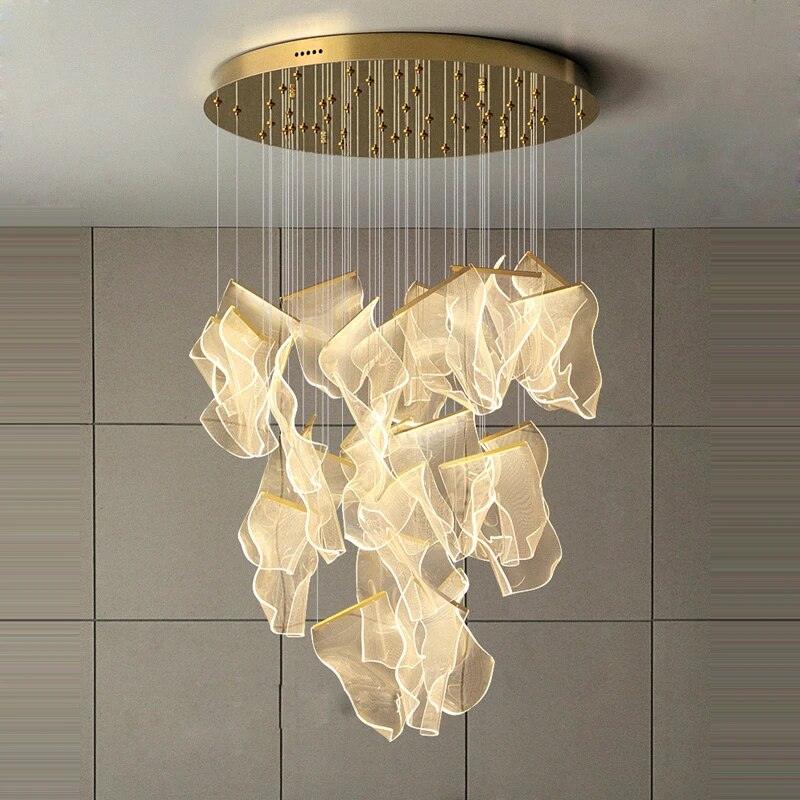 Acrylic LED Chandelier 28heads ? 39.4″ x H 157.5″ / Dia 100cm x H 400cm / Small: W 7.1″ x H 10.2″ / W 18cm x H 26cm