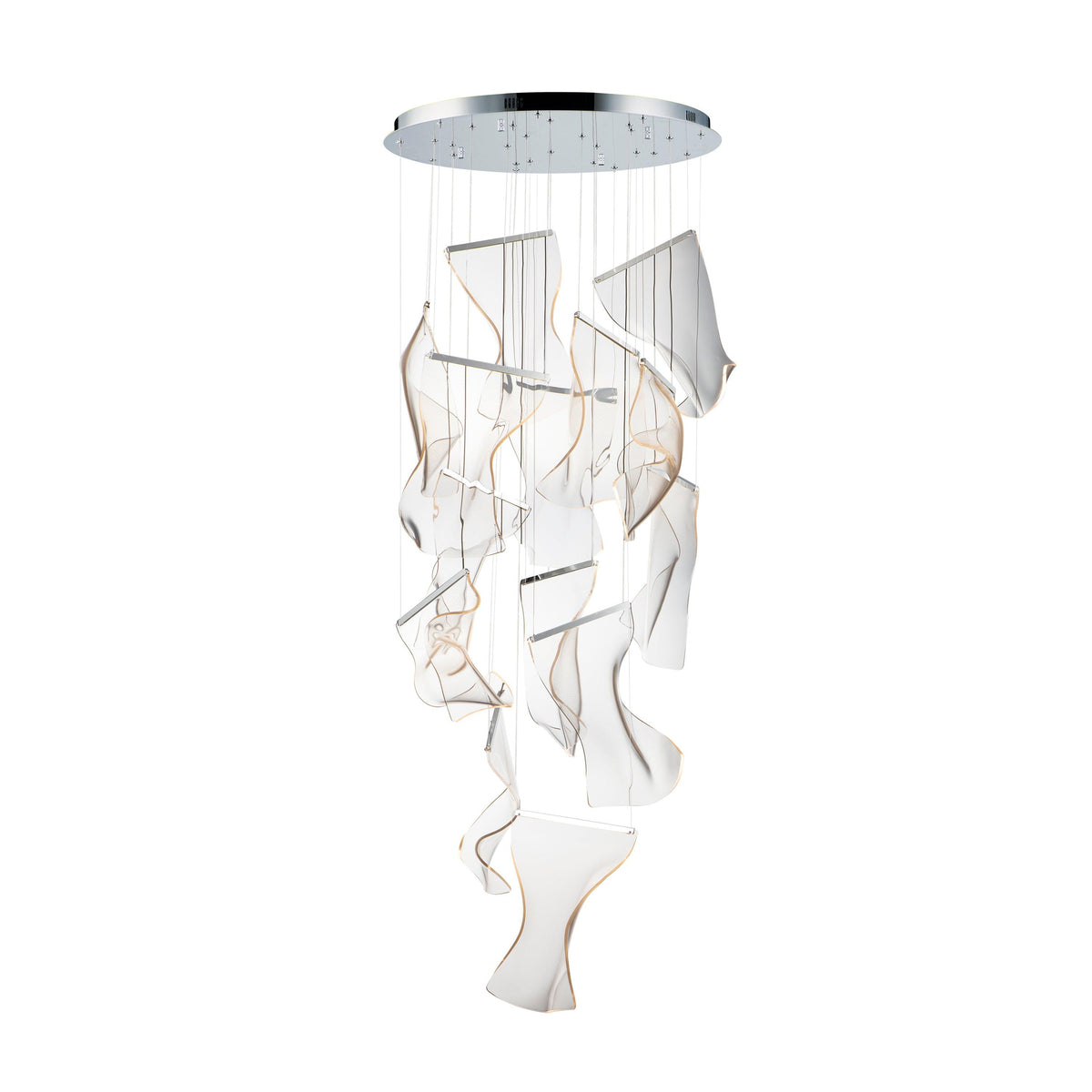 Acrylic LED Chandelier 12heads ? 27.6″ x H 118.1″ / Dia 70cm x H 300cm / Small: W 7.1″ x H 10.2″ / W 18cm x H 26cm