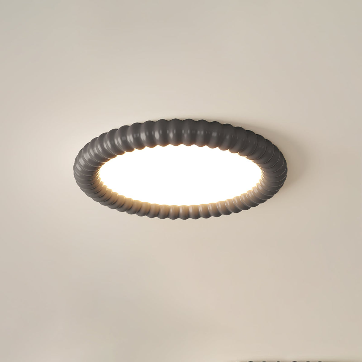 Ripple Halo Ceiling Light ? 19.7″ x H 2.8″ / Black / Warm Light Ceiling lamp
