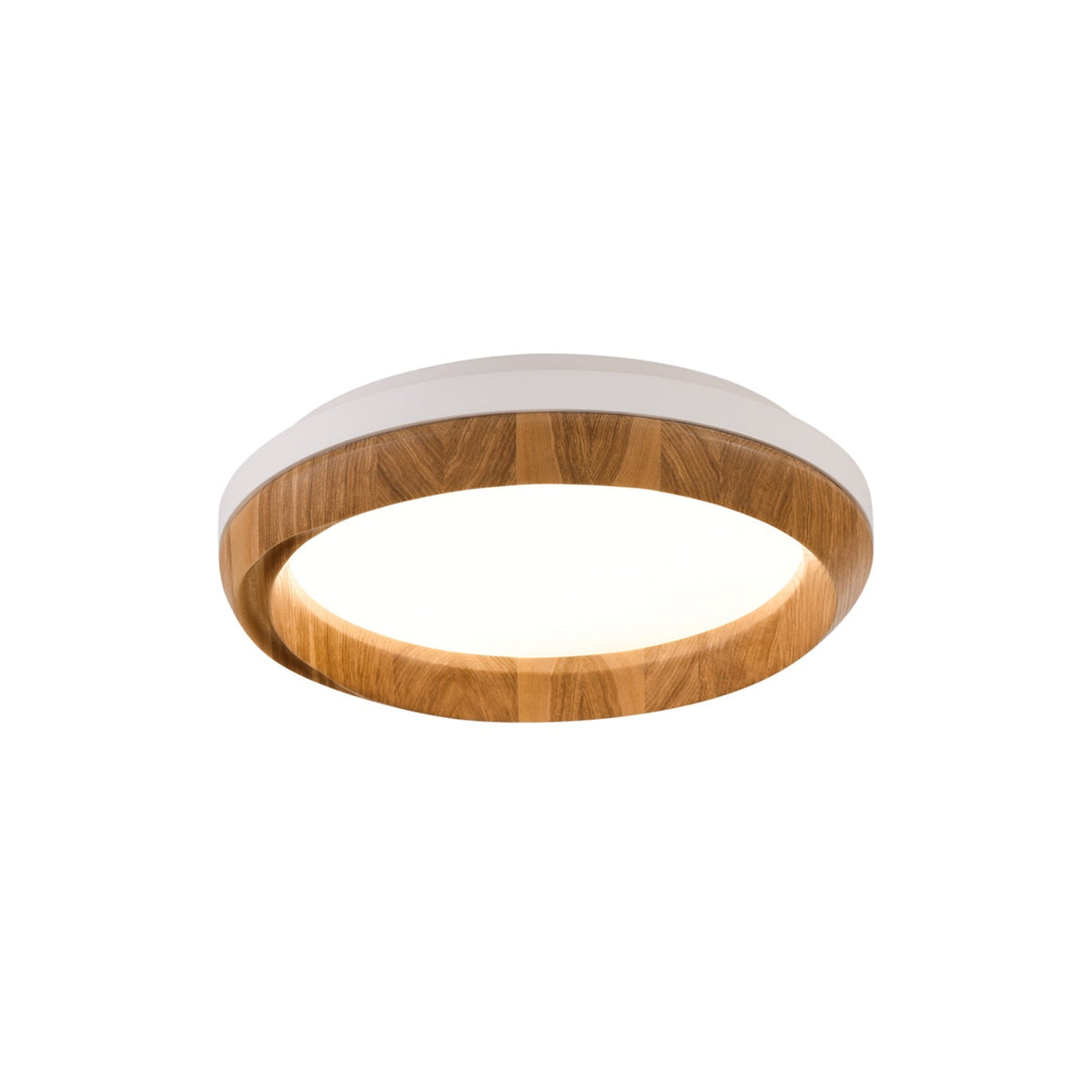 Ripple Wood Ceiling Light ? 17.7’’ x H 5.1’’ / White & Wood color / Warm Light Ceiling lamp