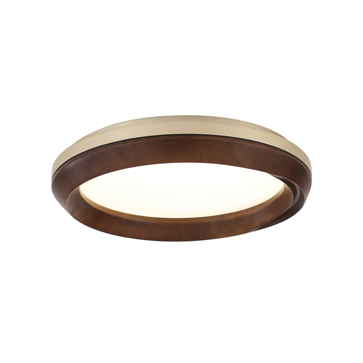 Ripple Wood Ceiling Light ? 23.6’’ x H 5.1’’ / Gold & Walnut Color / Warm Light Ceiling lamp