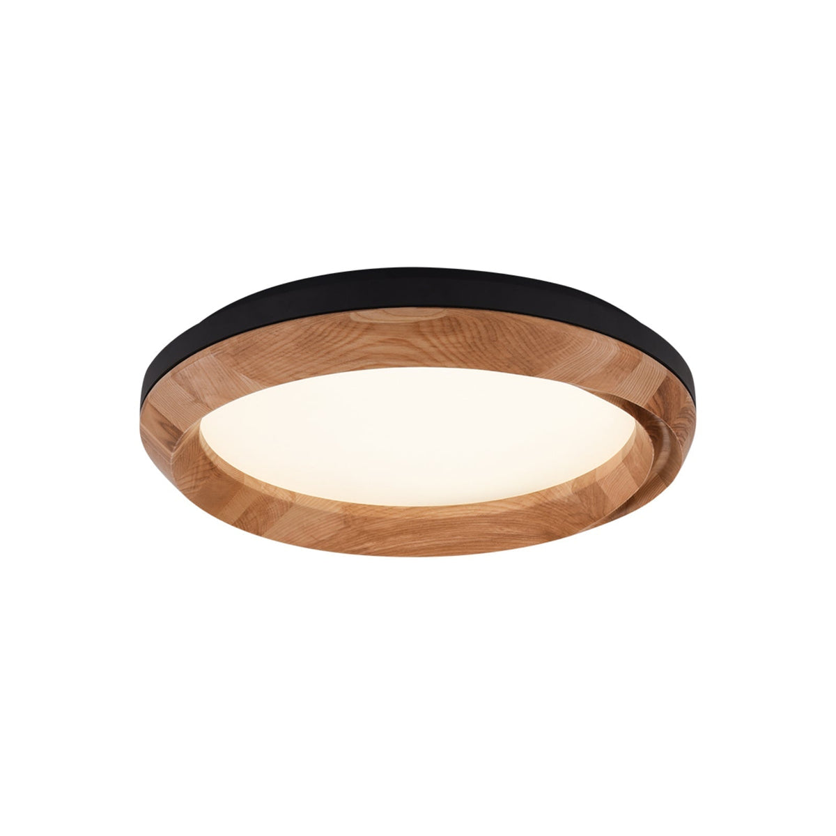 Ripple Wood Ceiling Light ? 23.6’’ x H 5.1’’ / Black & Wood color / Warm Light Ceiling lamp