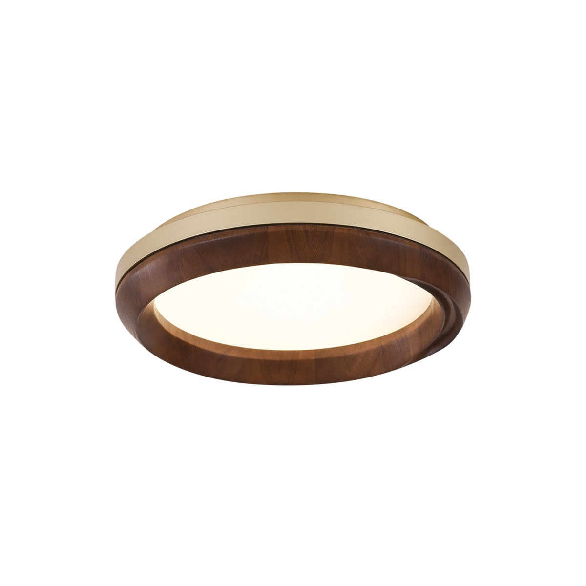 Ripple Wood Ceiling Light ? 17.7’’ x H 5.1’’ / Gold & Walnut Color / Warm Light Ceiling lamp
