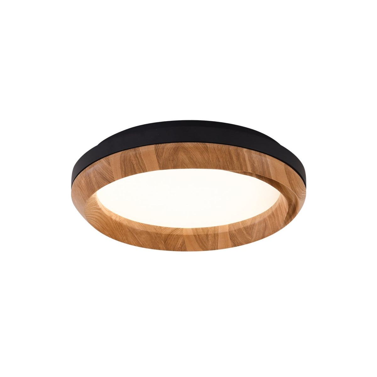 Ripple Wood Ceiling Light ? 17.7’’ x H 5.1’’ / Black & Wood color / Warm Light Ceiling lamp