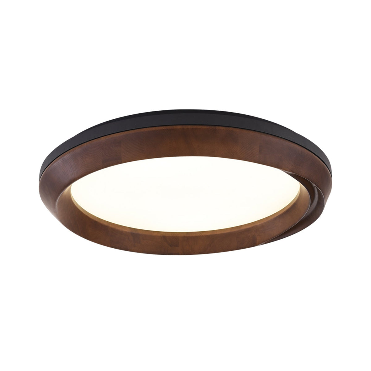 Ripple Wood Ceiling Light ? 31.5’’ x H 5.1’’ / Black & Walnut Color / Warm Light Ceiling lamp
