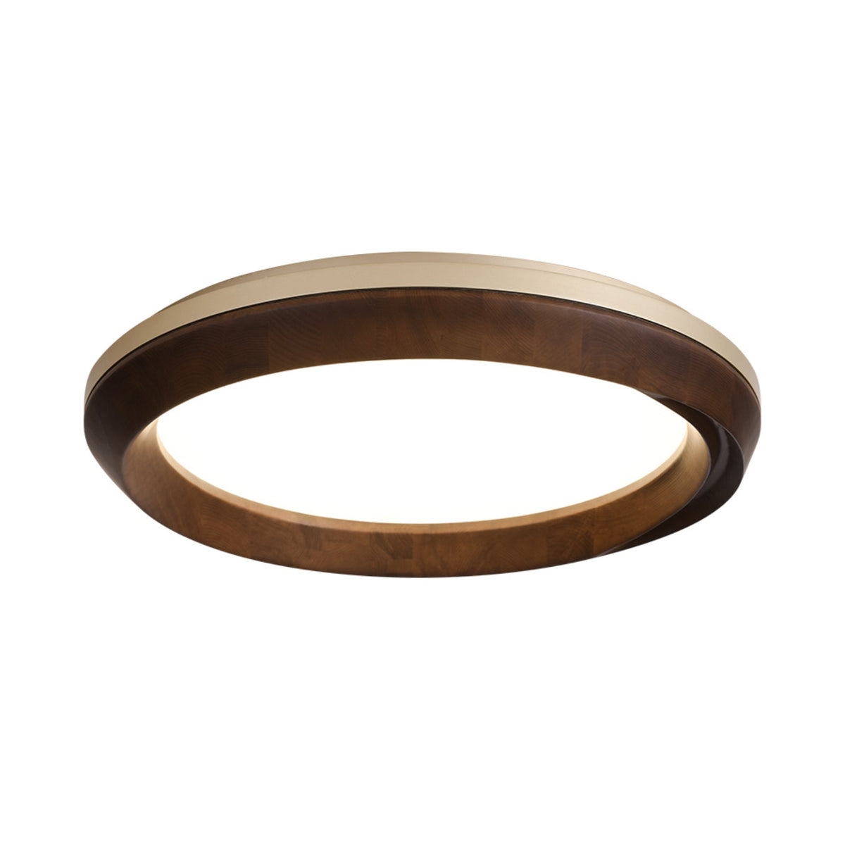 Ripple Wood Ceiling Light ? 31.5’’ x H 5.1’’ / Gold & Walnut Color / Warm Light Ceiling lamp