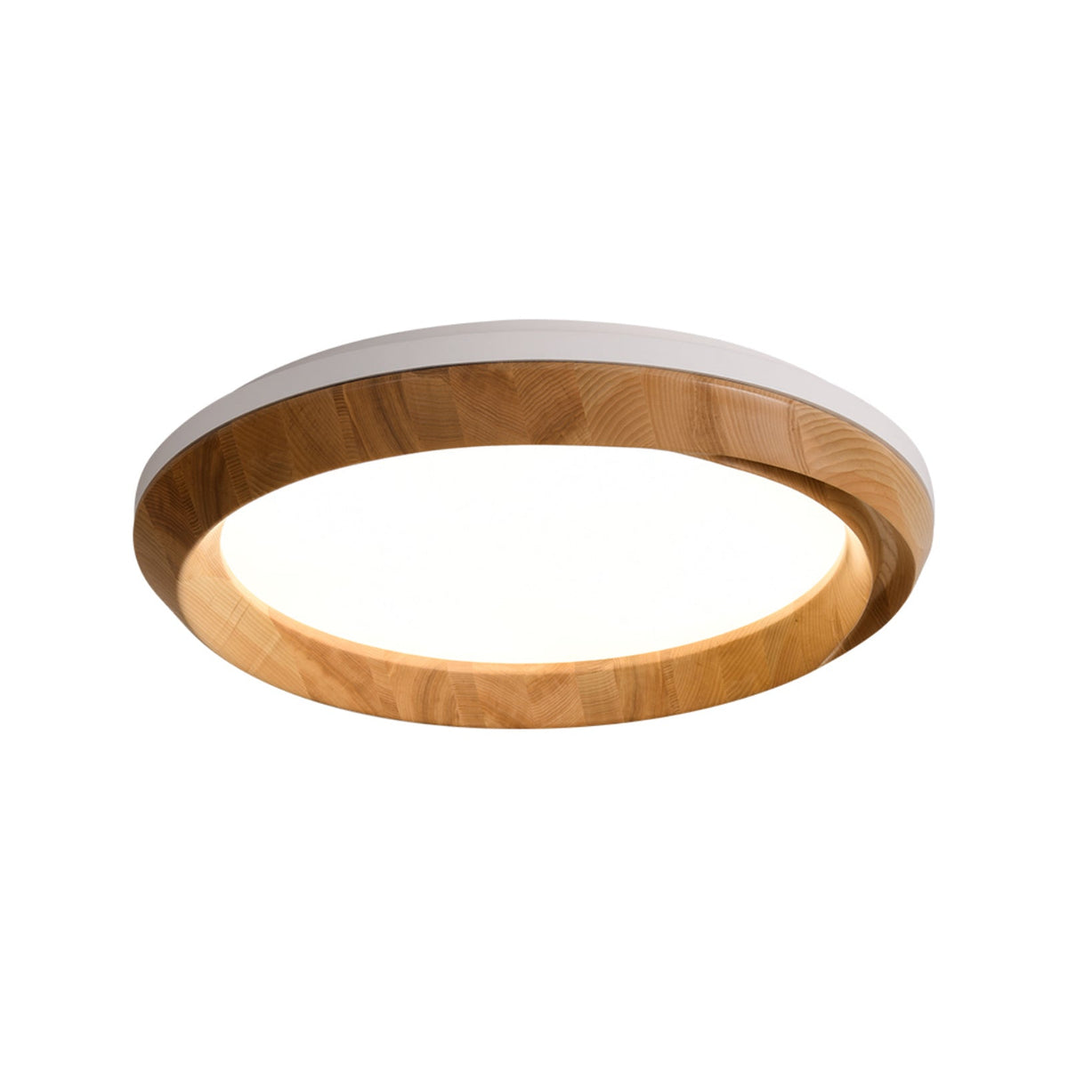 Ripple Wood Ceiling Light ? 31.5’’ x H 5.1’’ / White & Wood color / Warm Light Ceiling lamp