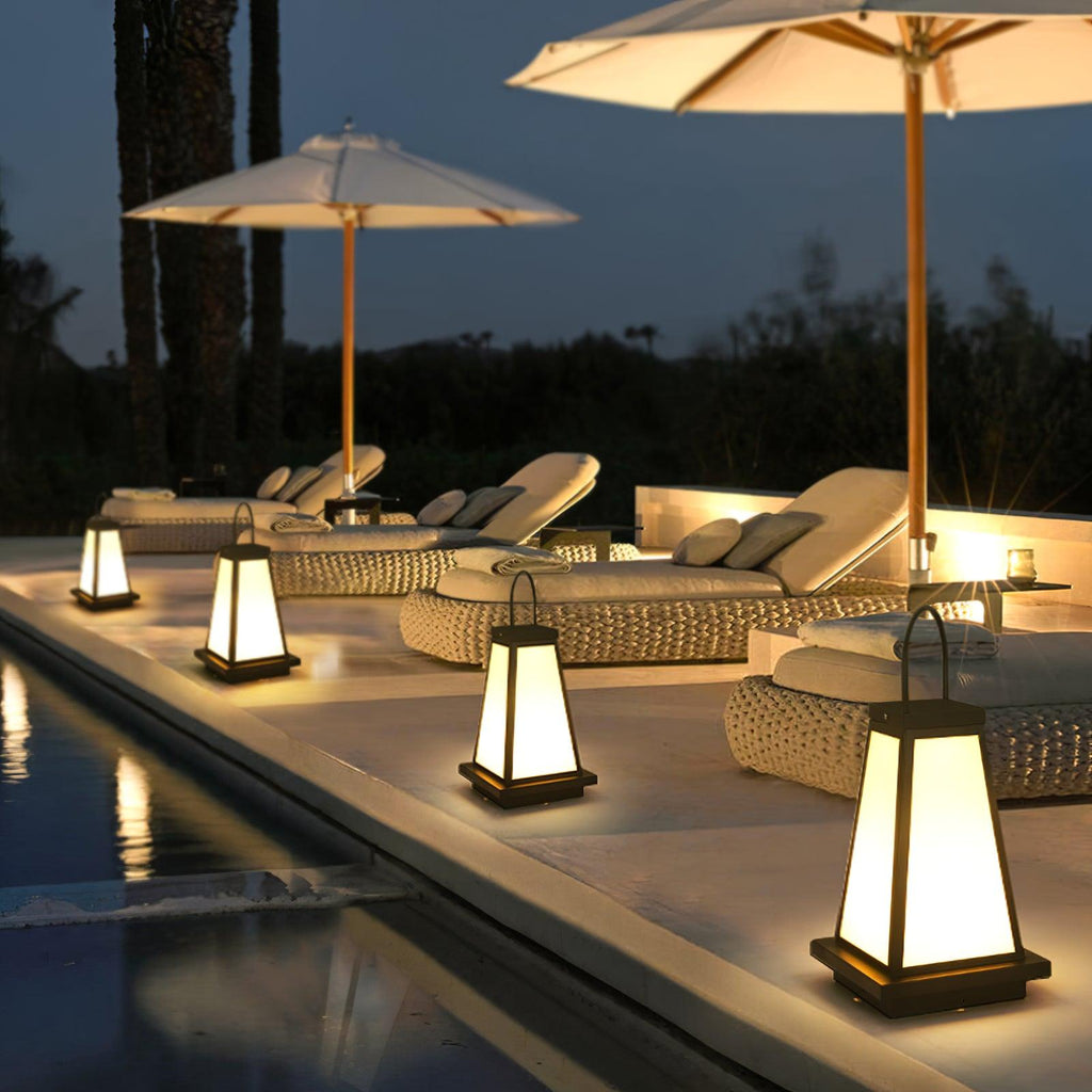 Roam Lantern Garden Outdoor Lamp ? 9.8″ x H 19.7″ / Dia 25cm x H 50cm / Black & White / Warm Light Table lamp