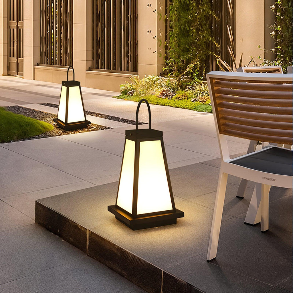 Roam Lantern Garden Outdoor Lamp ? 9.8″ x H 19.7″ / Dia 25cm x H 50cm / Black & White / Warm Light Table lamp