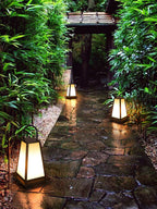 Roam Lantern Garden Outdoor Lamp ? 9.8″ x H 19.7″ / Dia 25cm x H 50cm / Black & White / Warm Light Table lamp