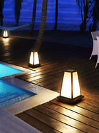 Roam Lantern Garden Outdoor Lamp ? 9.8″ x H 19.7″ / Dia 25cm x H 50cm / Black & White / Warm Light Table lamp