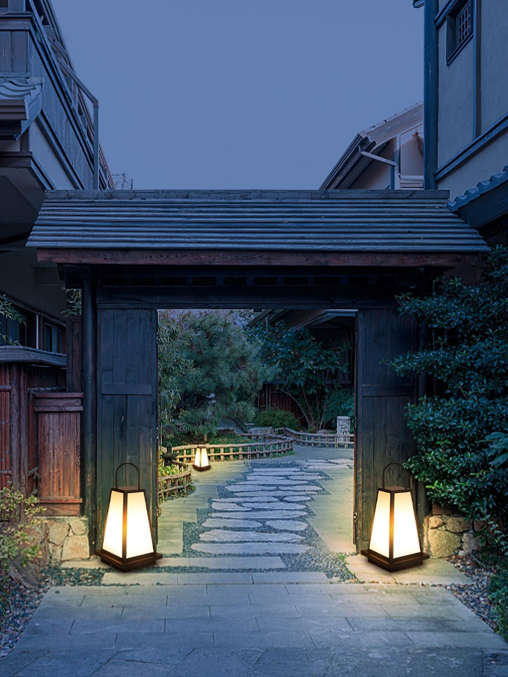 Roam Lantern Garden Outdoor Lamp ? 9.8″ x H 19.7″ / Dia 25cm x H 50cm / Black & White / Warm Light Table lamp