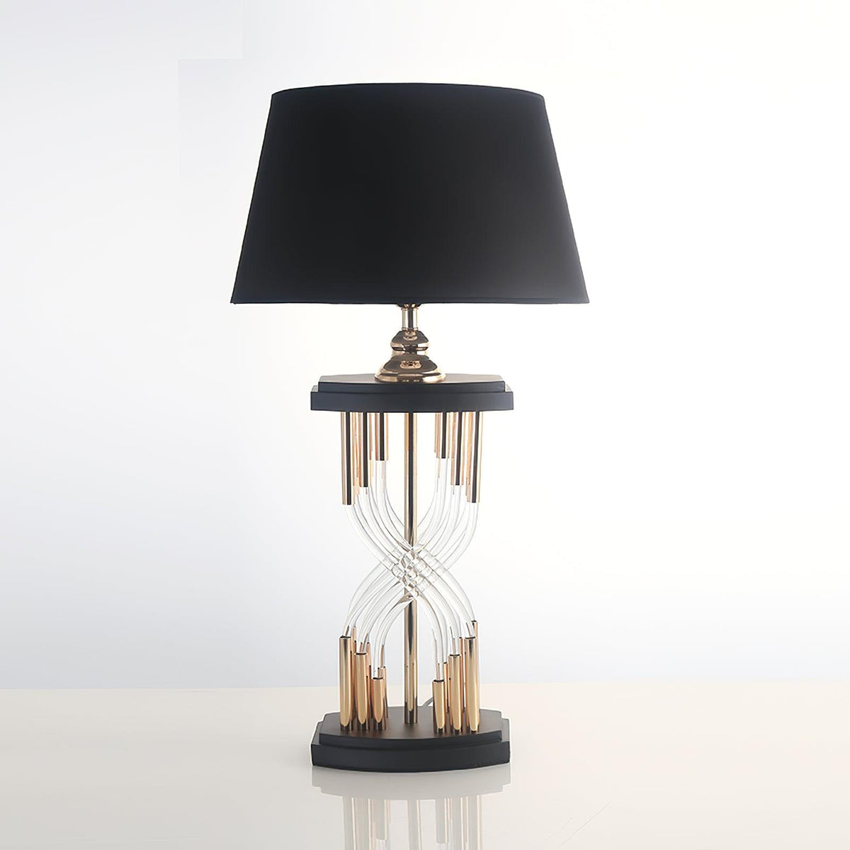Rock And Rule Table Lamp ∅ 15.7″ x H 31.4″ / Dia 40cm x H 80cm / Black + Gold / US plug Table lamp
