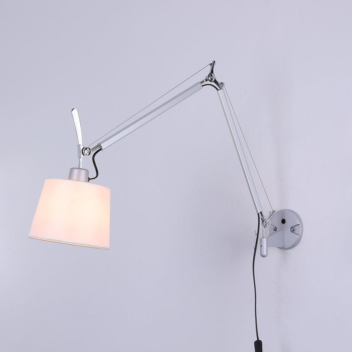 Rocker Modern Design Wall Lamp ? 7.9″ x H 9.4″ / Dia 20cm x H 24cm / Fog Silver Color & White / US Plug Wall lamp