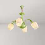 Rococo Chandelier 4 heads ? 27.5″ x H 15.7″/ Dia 70cm x H 40cm / Green Chandelier