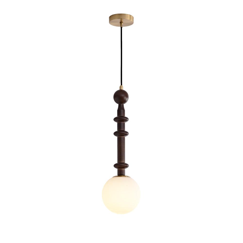Roman Column Small Pendant Light ∅ 5.9″ x H 19.7″ / Dia 15cm x H 50cm / Walnut Color & Gold & White Pendant light