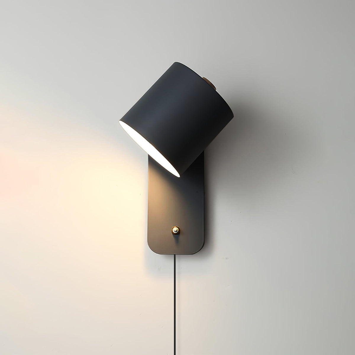 Rotatable Cylinder Plug-in Wall Lamp ? 5.1″ x H 11.8″ / Dia 13cm x H 30cm / Black / US Plug 1001 Wall lamp